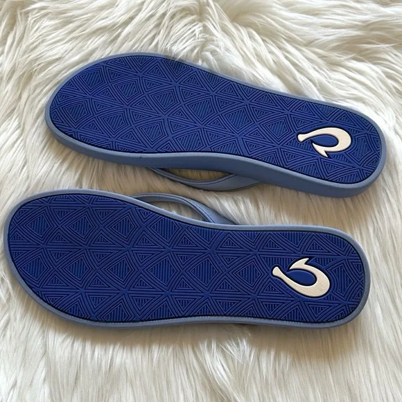Olukai Puawe Women's Flip Flops Cloud Blue/Flower - Picture 5 of 5